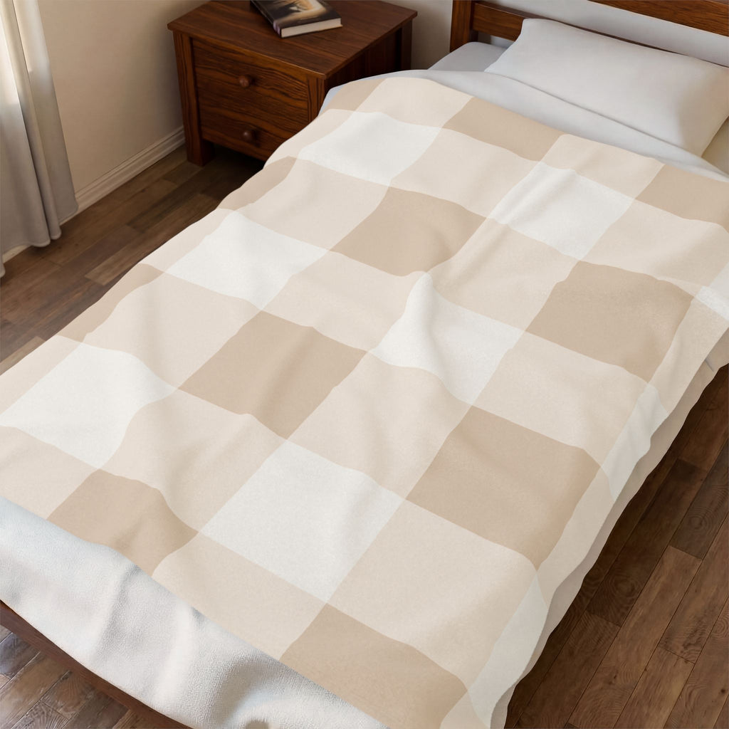 Cozy Neutral Checkered Blanket- Your Everyday Cozy Blanket