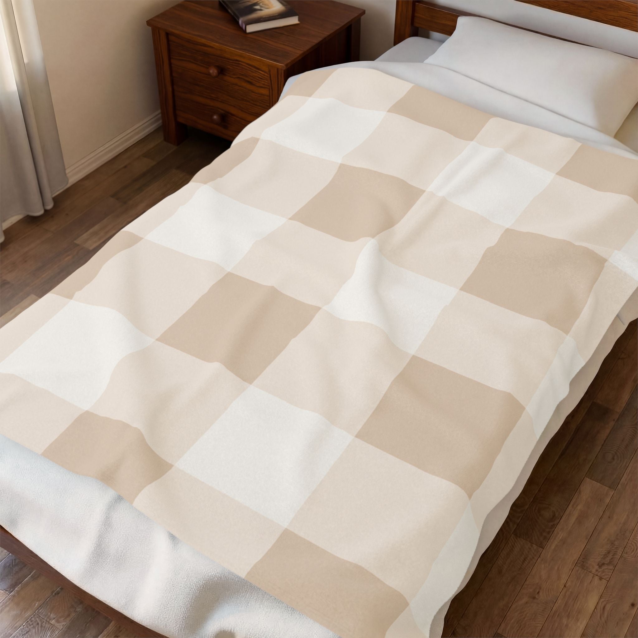 Cozy Neutral Checkered Blanket- Your Everyday Cozy Blanket