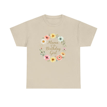 Mama of the Birthday Girl Tee | Floral Wreath, Mom Shirt, Birthday Party Shirt