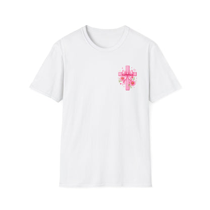 God Is In The Details Tee | Coquette Christian Shirt | Girly Faith Graphic Tee | Pink Bow Cross Shirt | Trendy Boutique Top