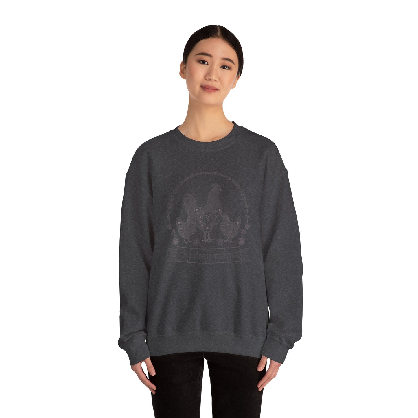 Chicken Mama illustration sweatshirt | hen flock floral design