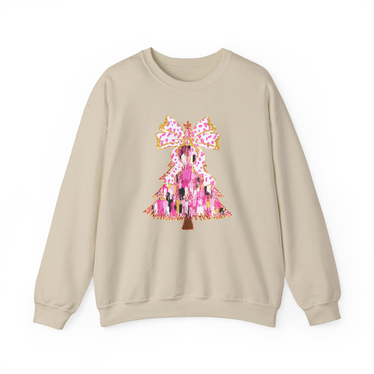 Pink Christmas Tree Crewneck Sweatshirt