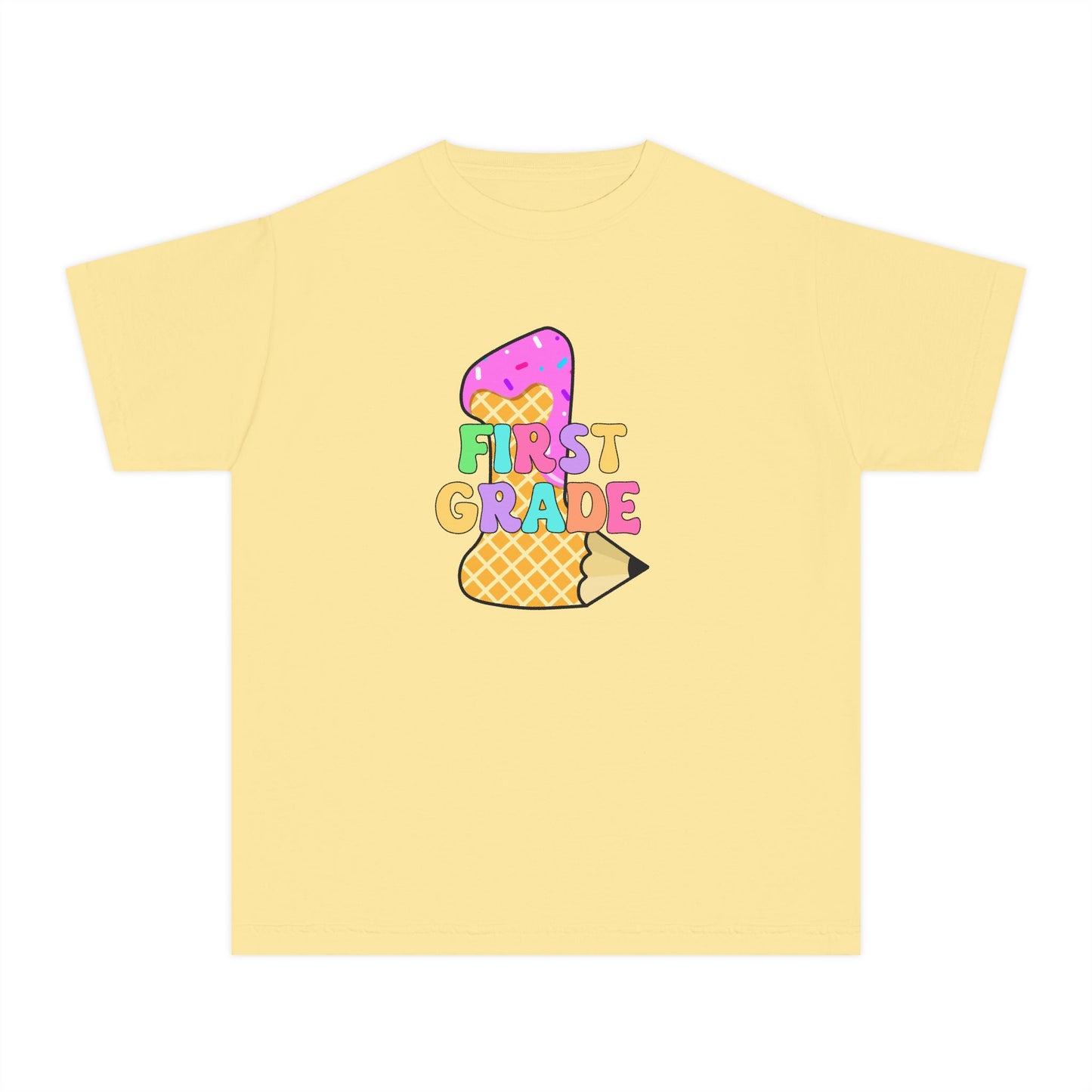 First Grade Ice Cream Pencil Youth Tee