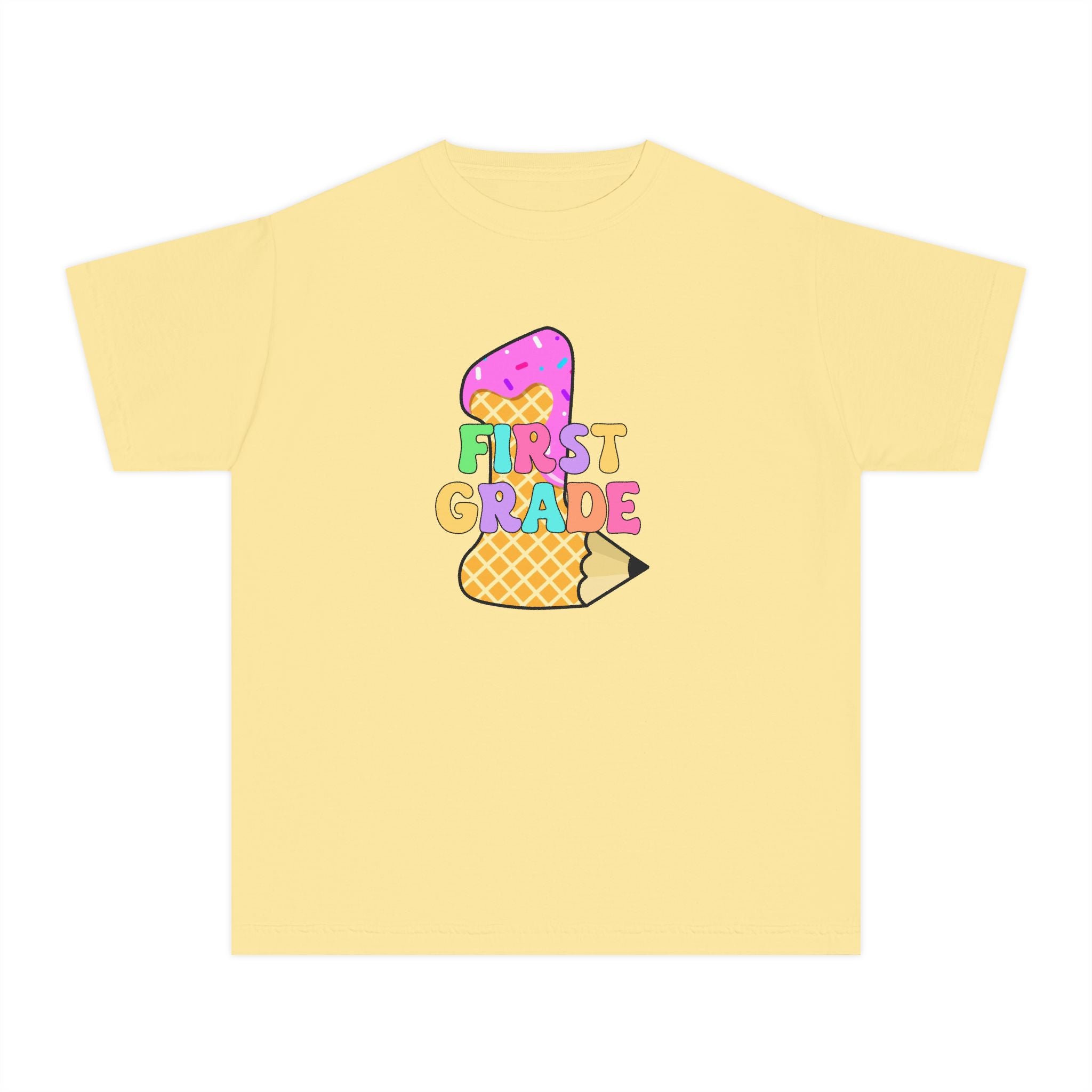 First Grade Ice Cream Pencil Youth Tee