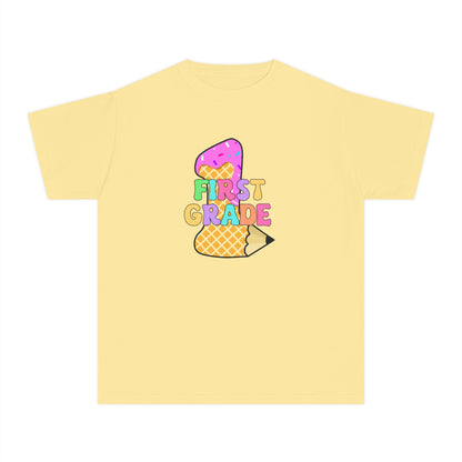 First Grade Ice Cream Pencil Youth Tee