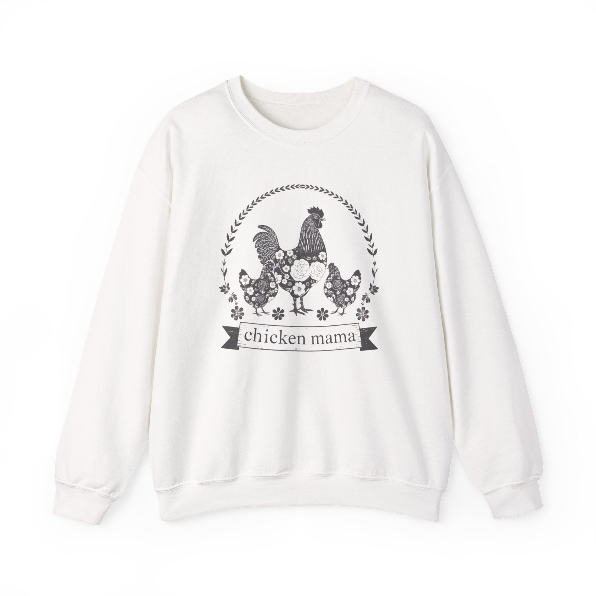 Chicken Mama illustration sweatshirt | hen flock floral design