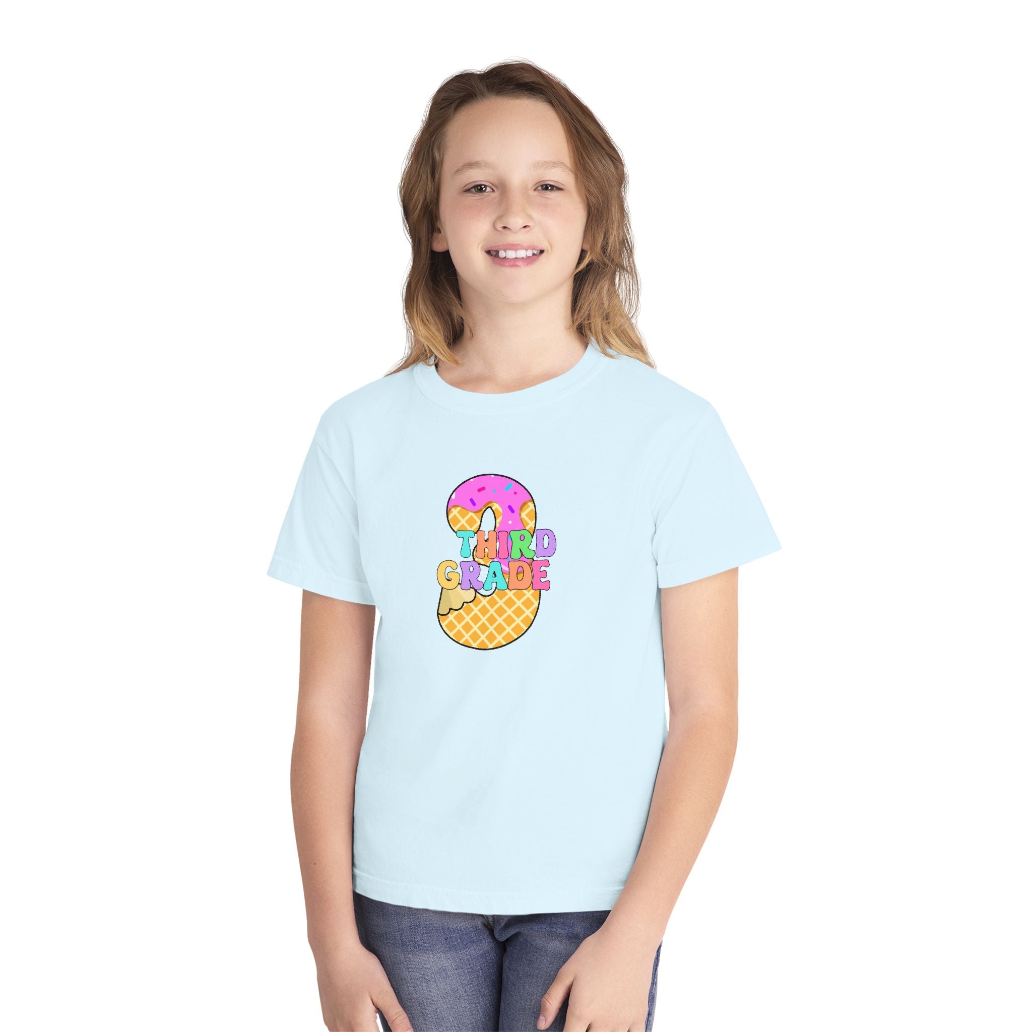 Third Grade Ice Cream Pencil Youth Tee