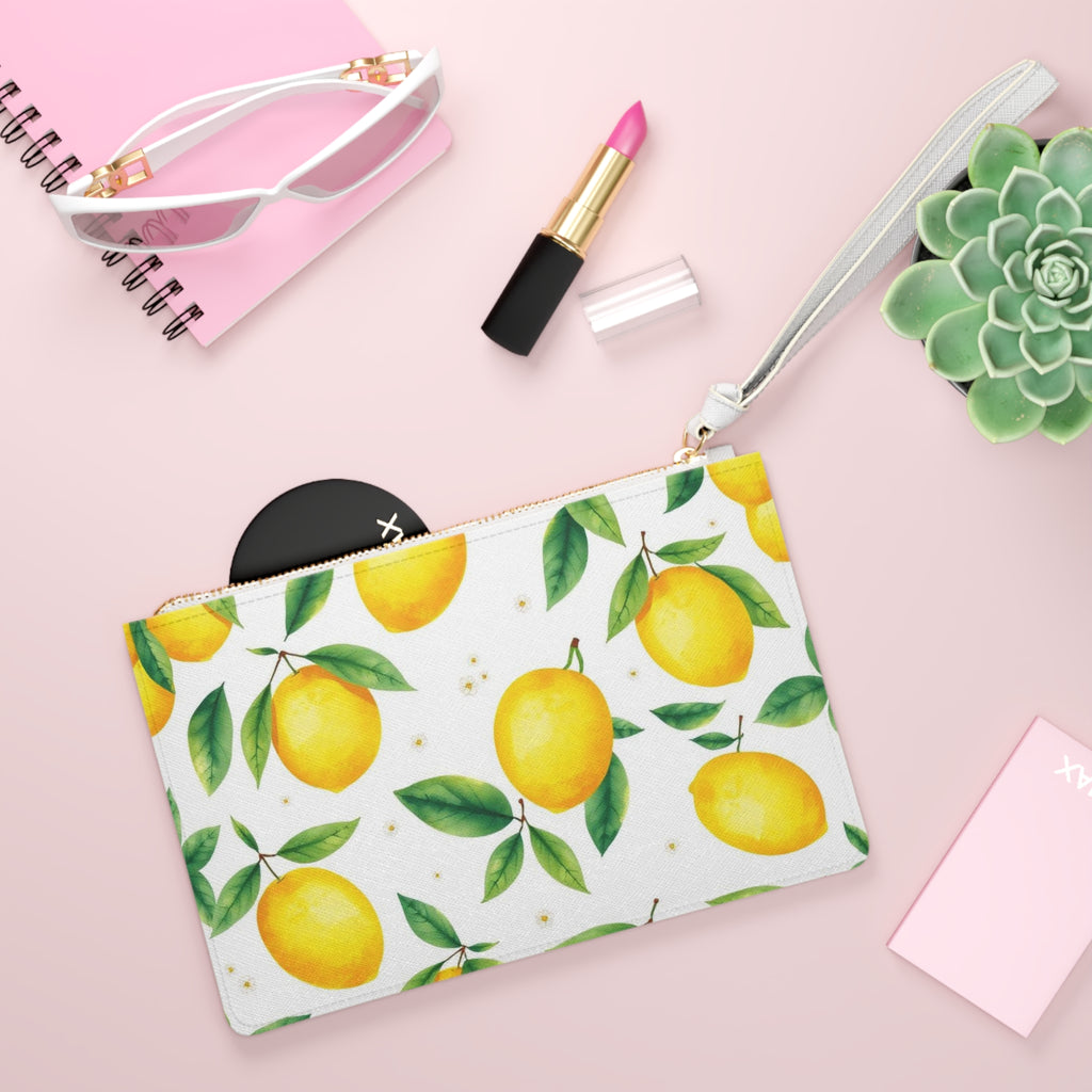 Lemon Pattern Clutch Bag