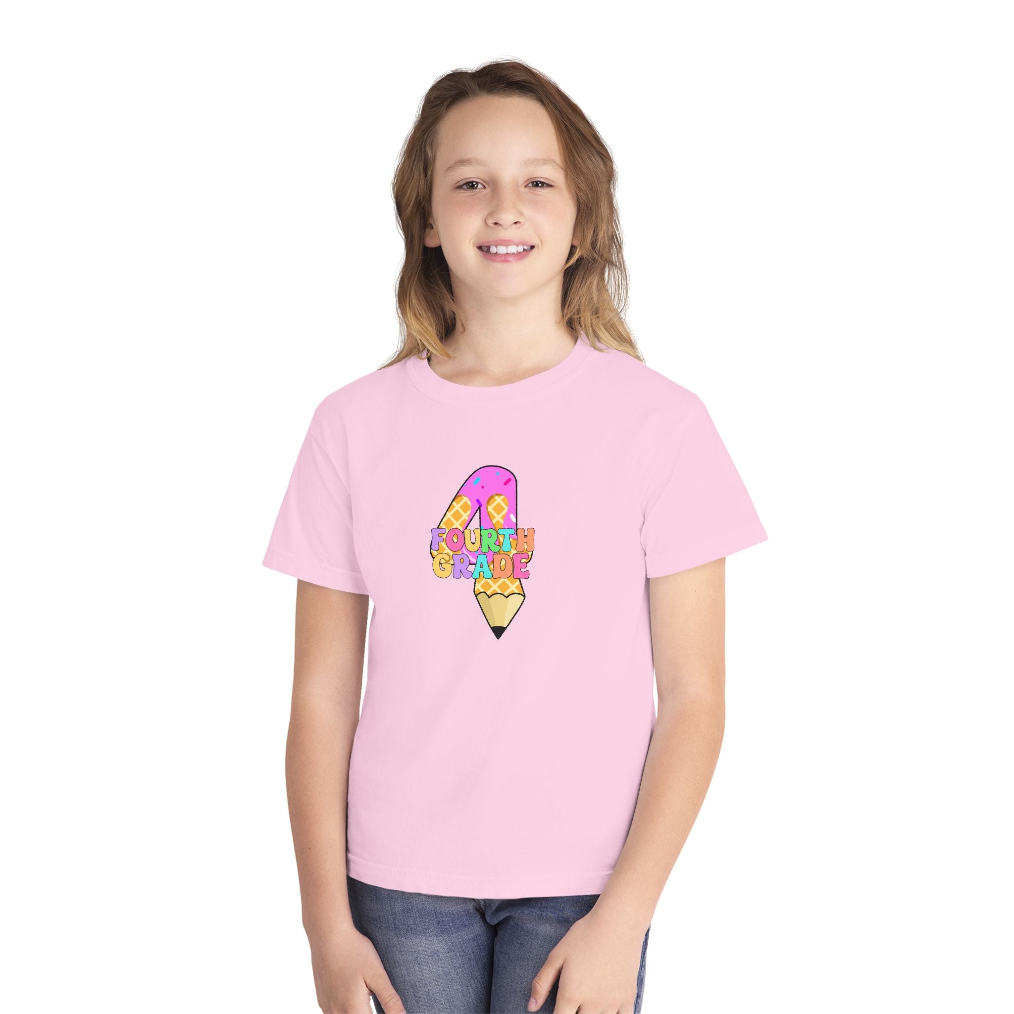 Fourth Grade Ice Cream Pencil Youth Tee