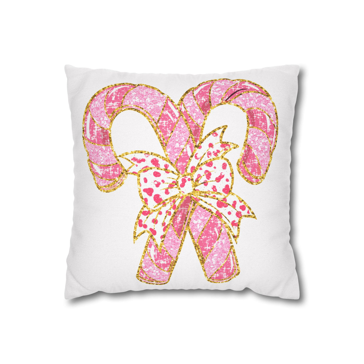 Pink Candy Cane Christmas Pillow