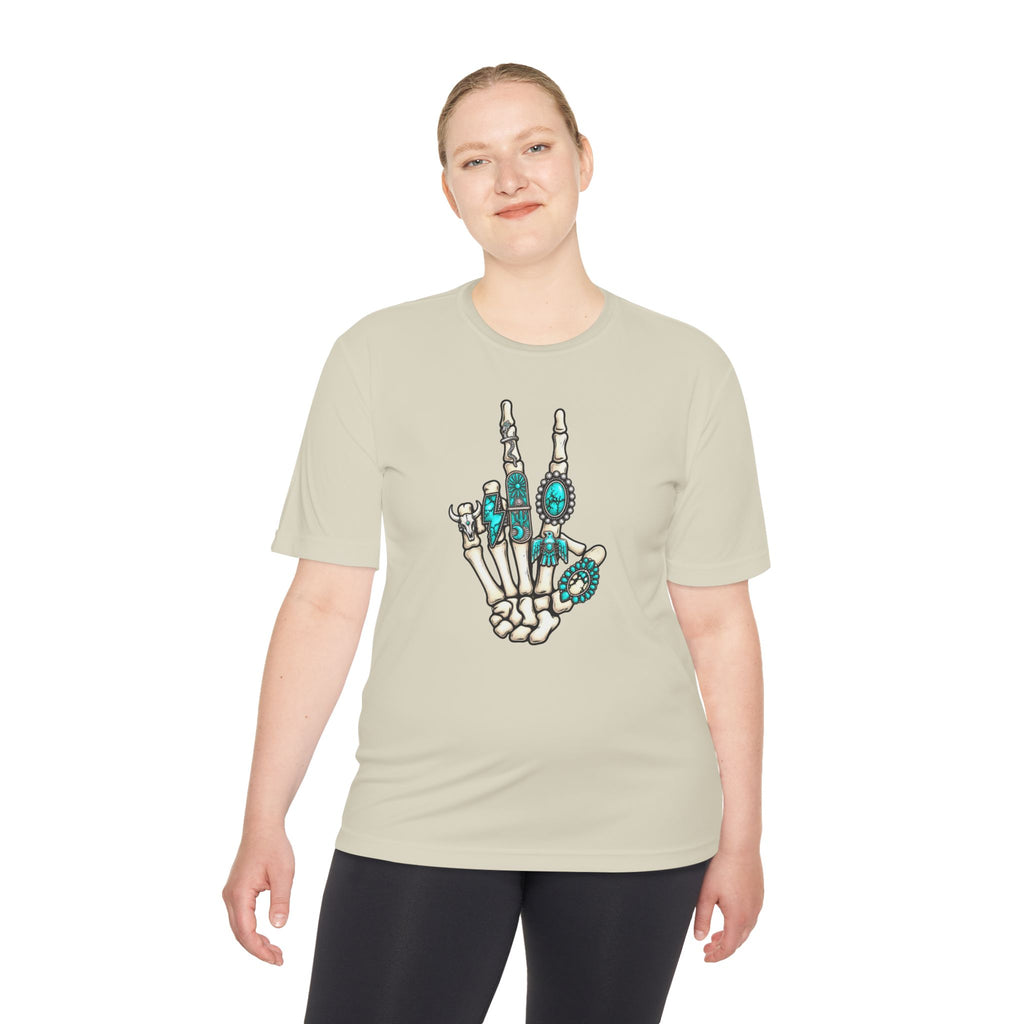 Turquoise Western Skeleton Hand Tee