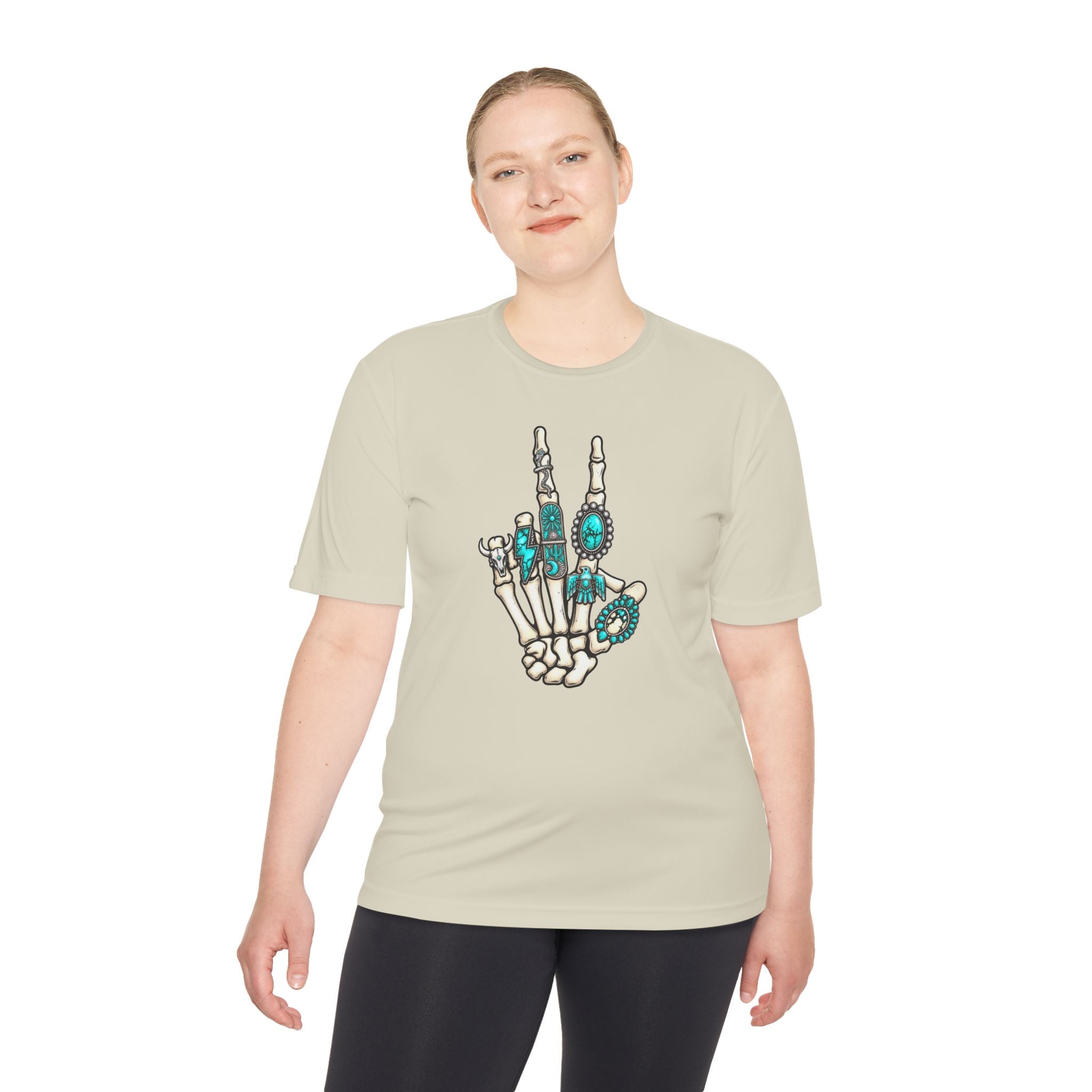 Turquoise Western Skeleton Hand Tee