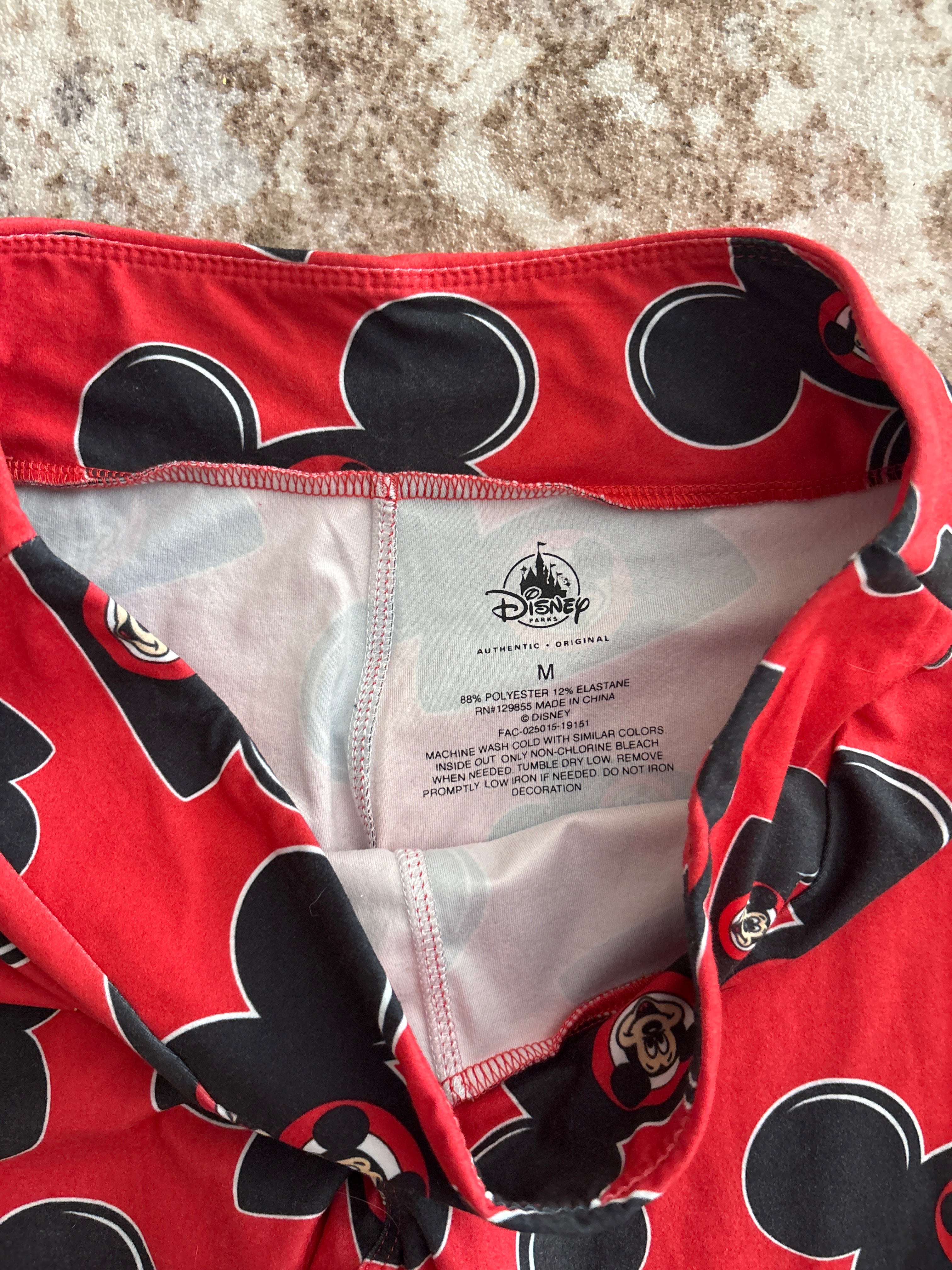 Mickey Mouse Red Leggings | Medium
