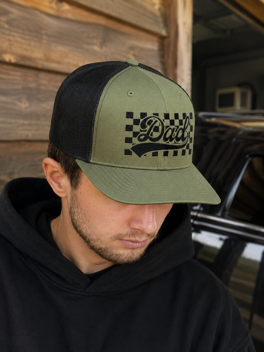 Dad Checkerboard Snapback Cap
