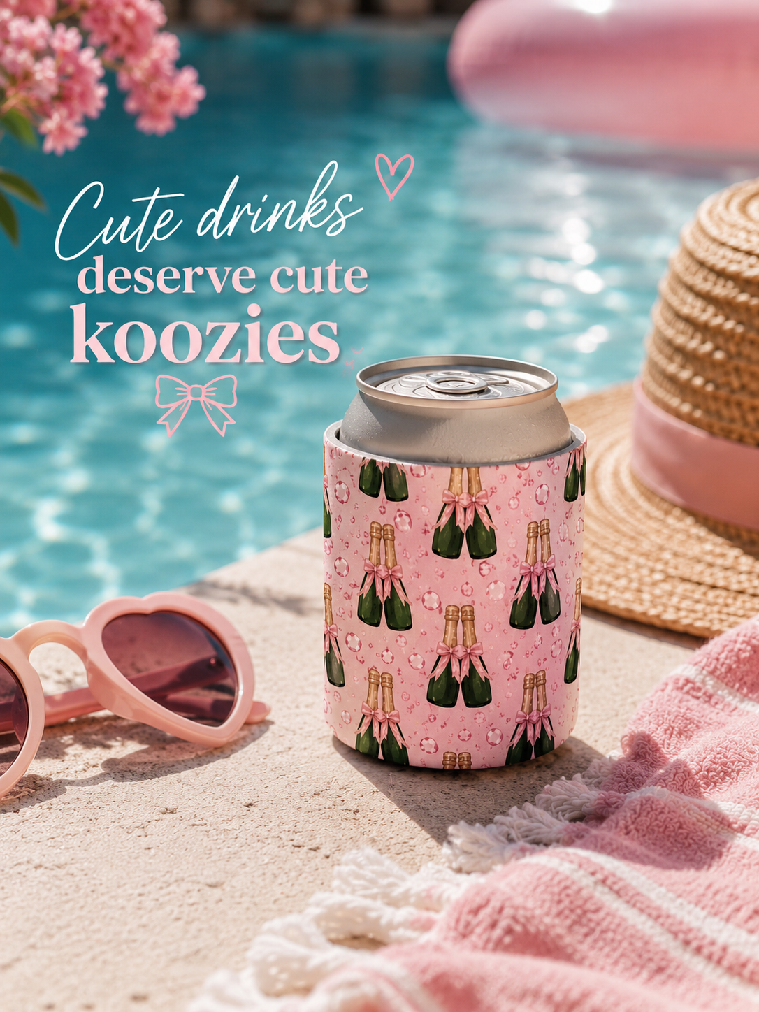 Champagne Bubbles Can Cooler