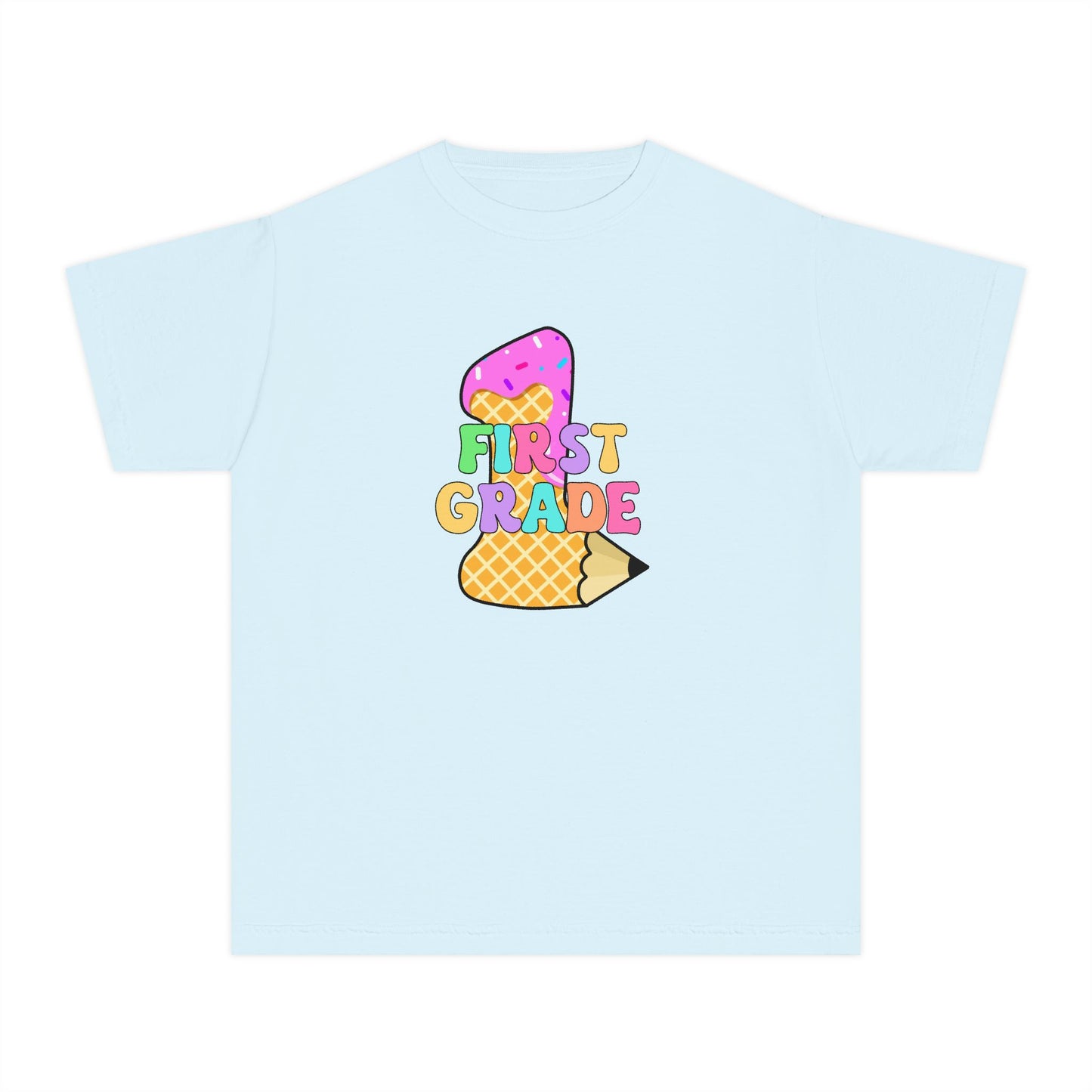 First Grade Ice Cream Pencil Youth Tee