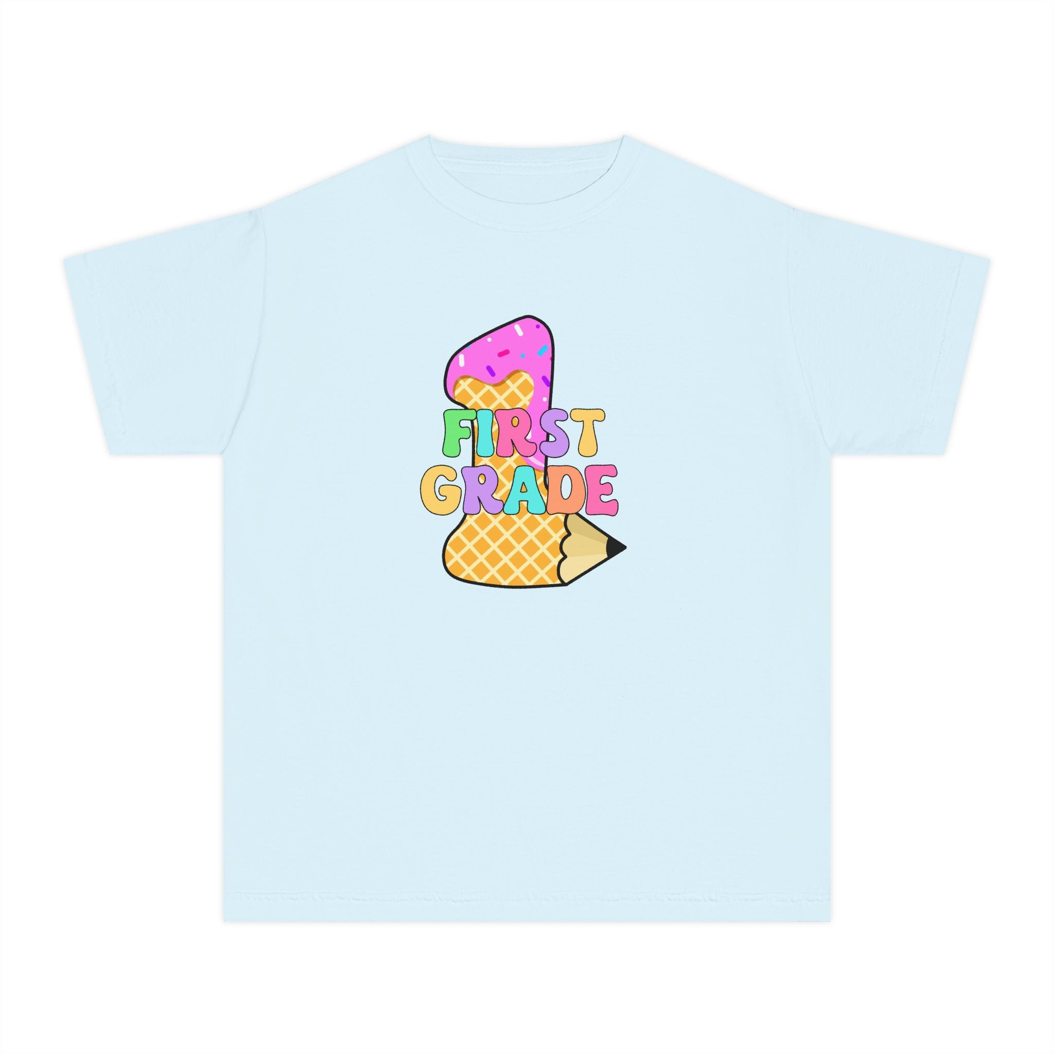 First Grade Ice Cream Pencil Youth Tee