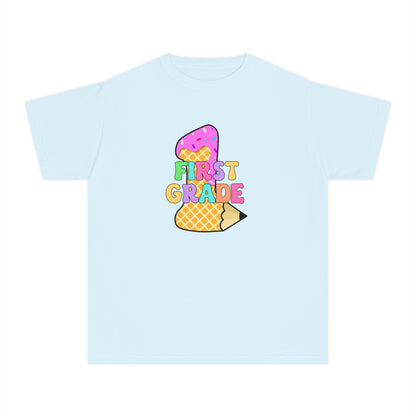 First Grade Ice Cream Pencil Youth Tee