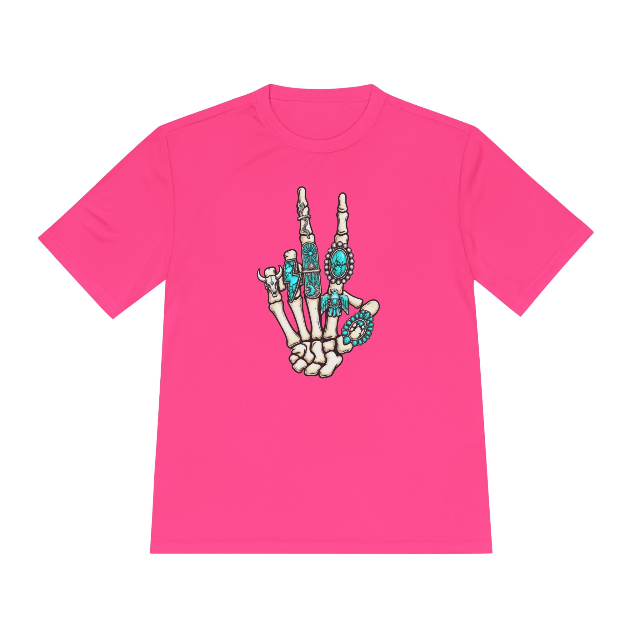 Turquoise Western Skeleton Hand Tee