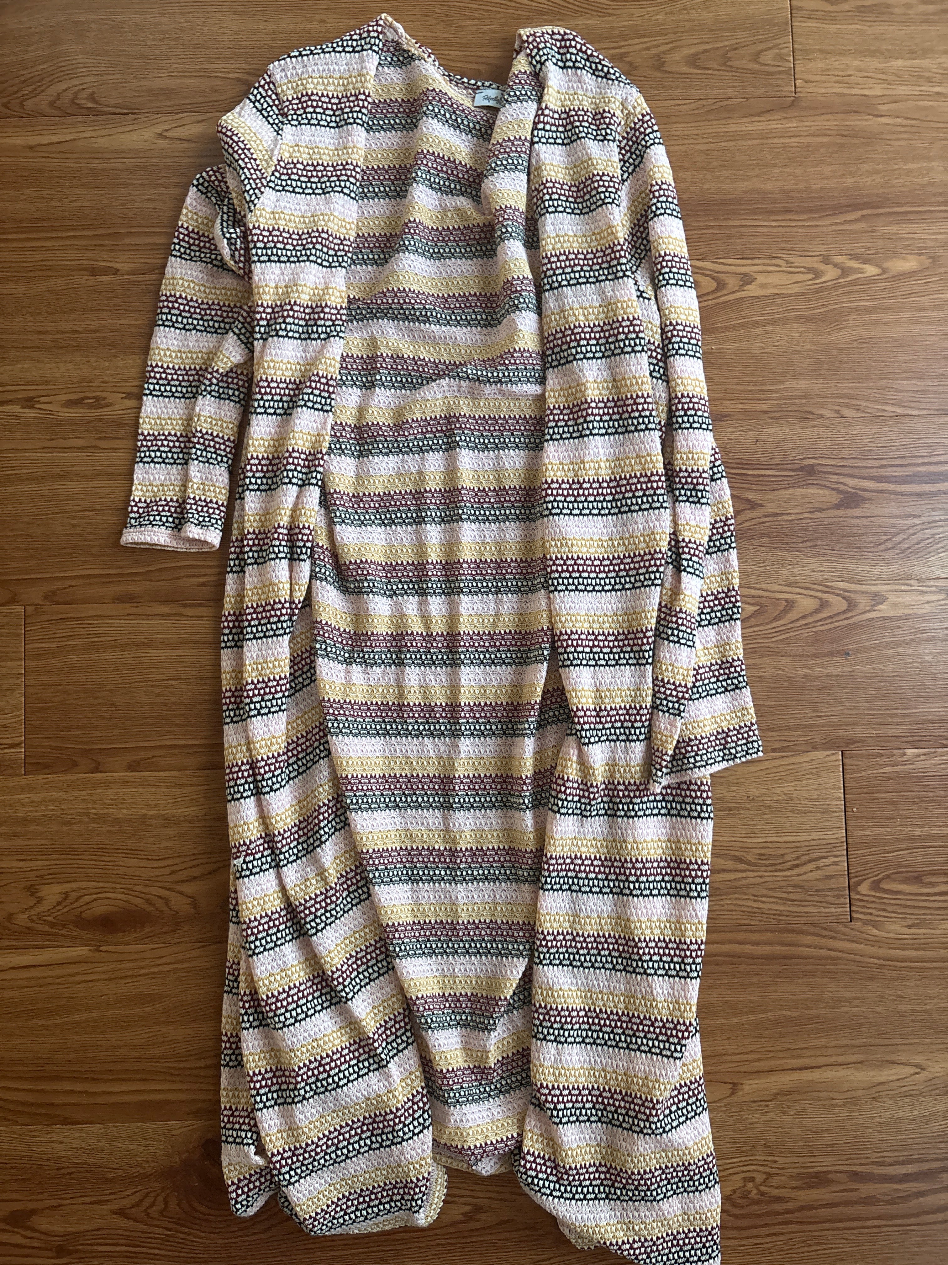 Perfectly Priscilla Multicolor Knit Duster Cardigan | XL