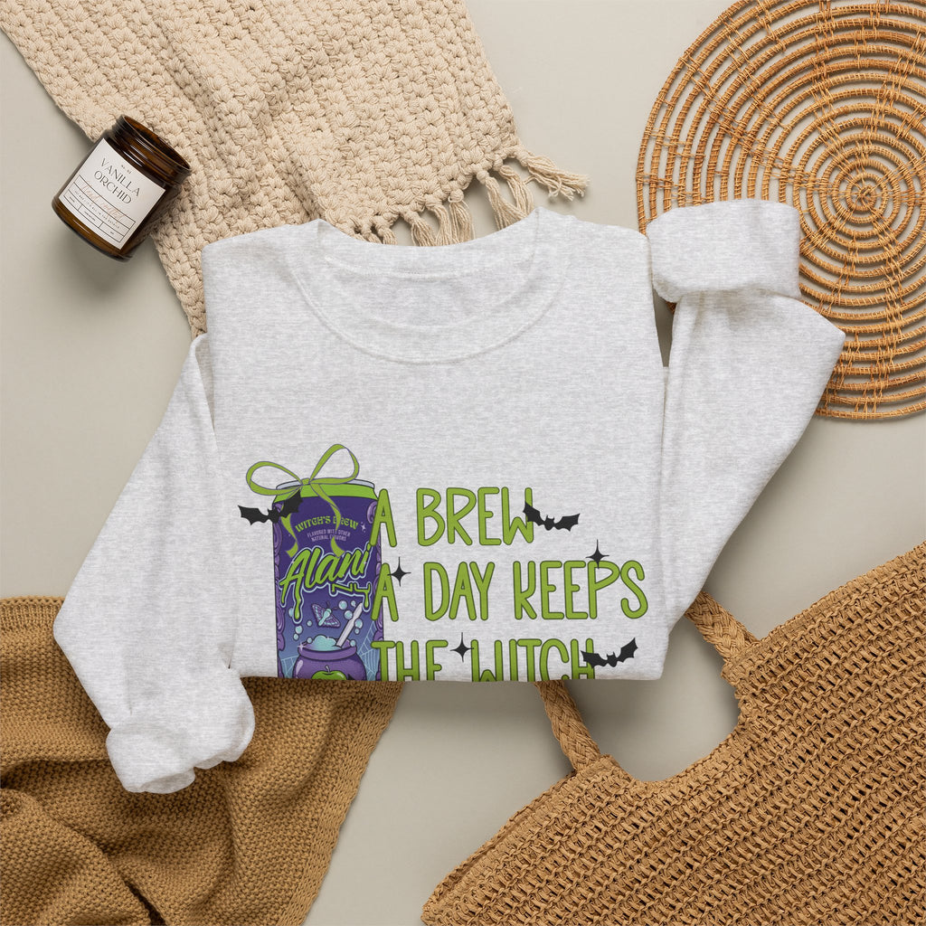 "A Brew A Day Keeps the Witch Away" Halloween Crewneck