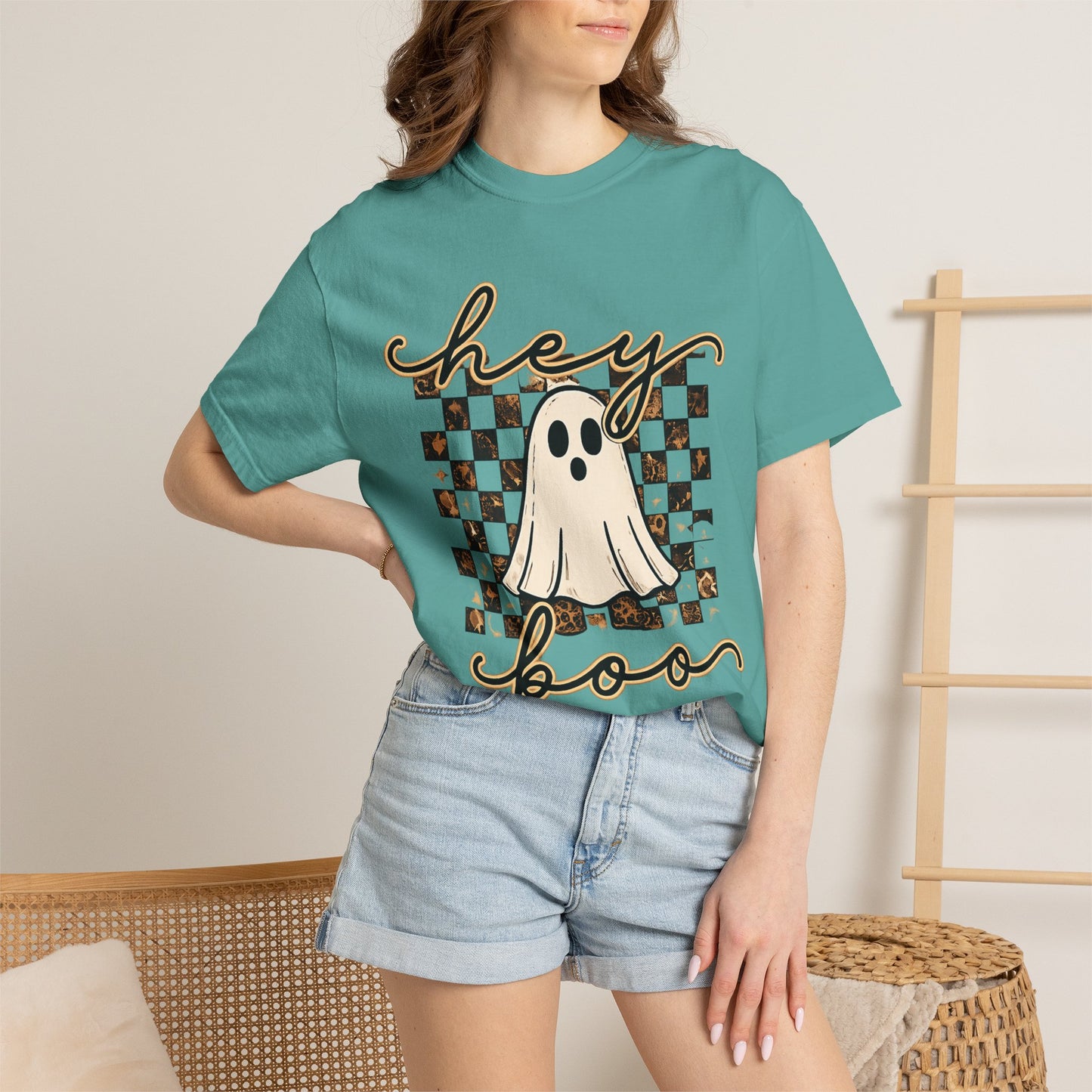 Hey Boo Checkered Tee