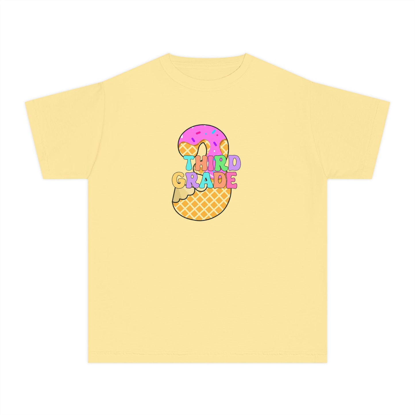 Third Grade Ice Cream Pencil Youth Tee