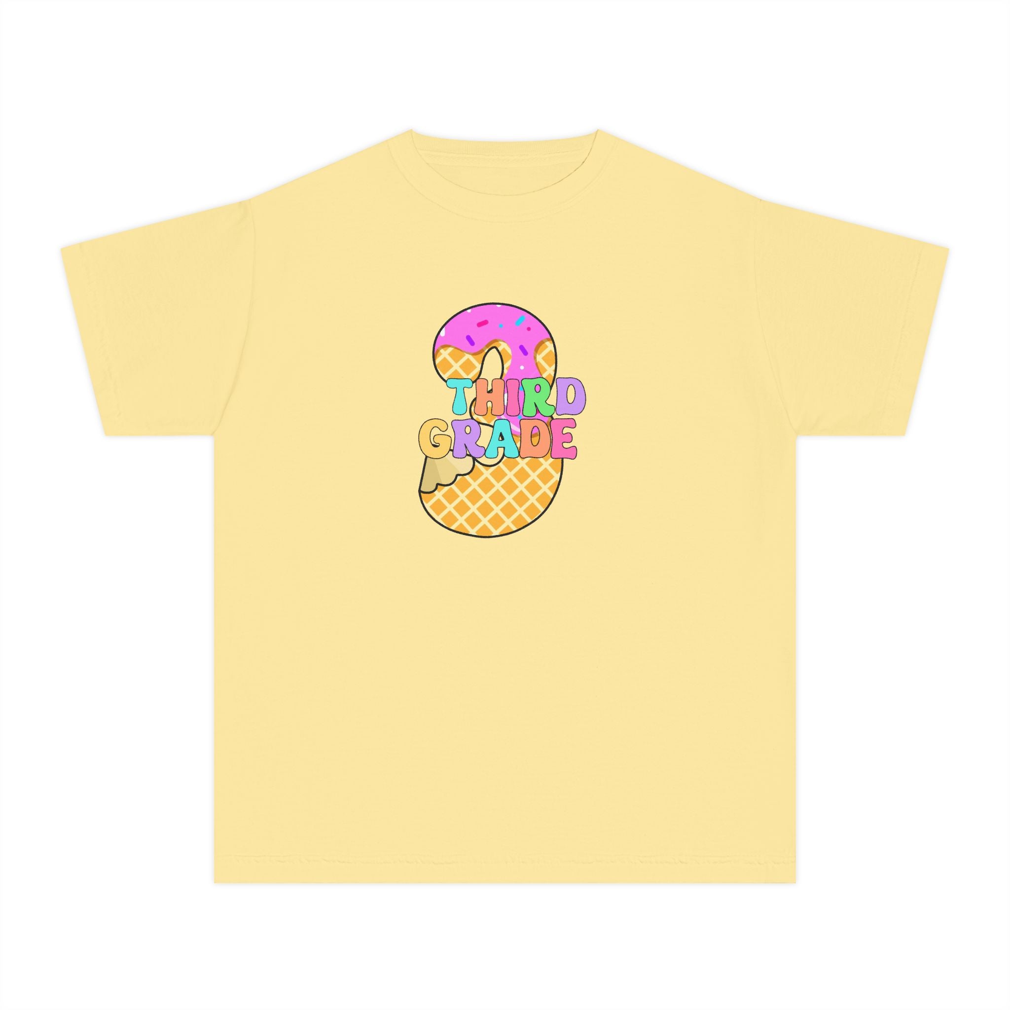 Third Grade Ice Cream Pencil Youth Tee