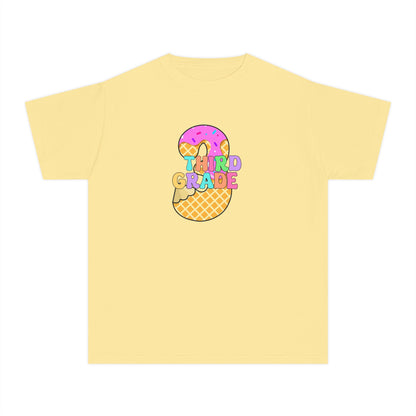 Third Grade Ice Cream Pencil Youth Tee