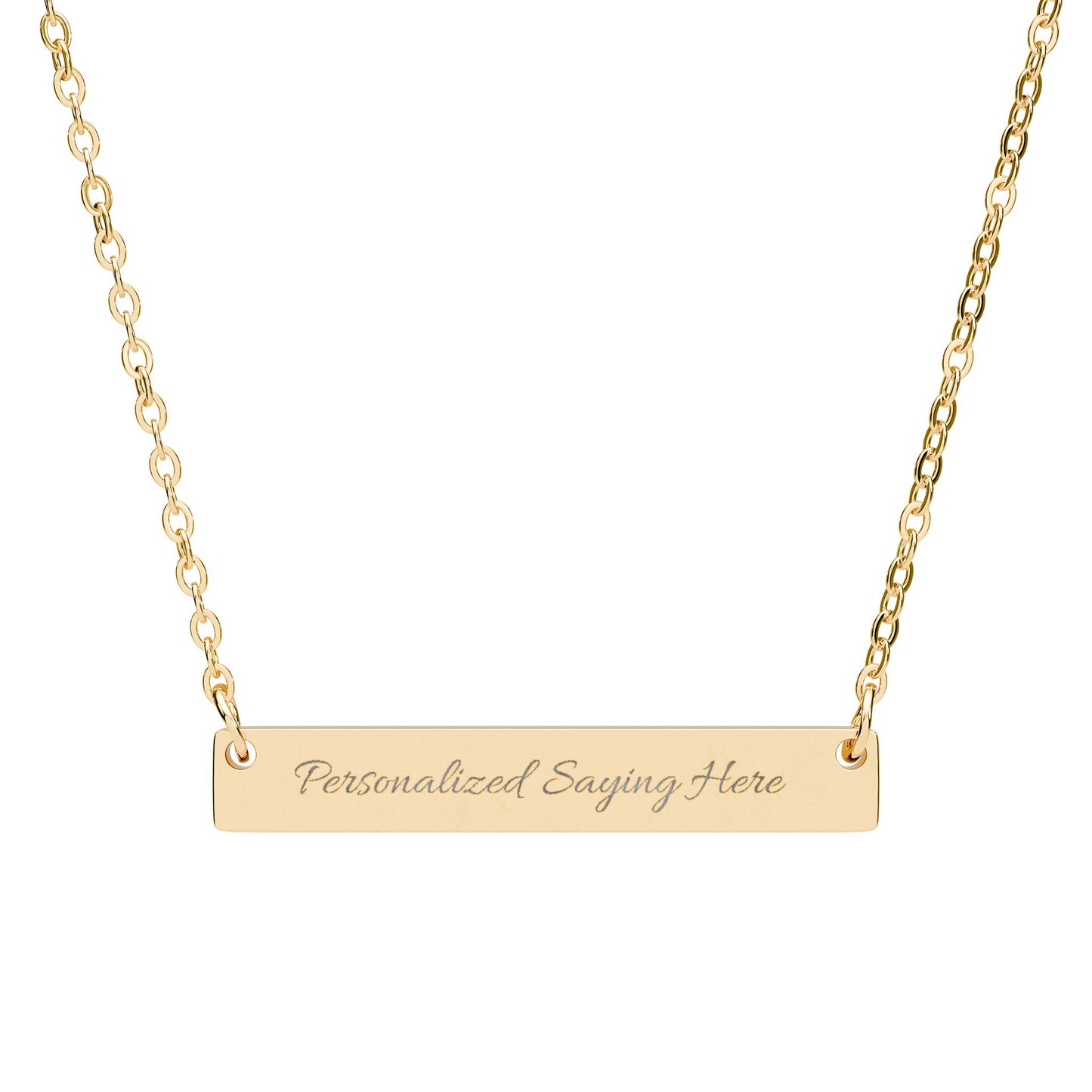 Personalized Bar Necklace, Custom Engraved Name Necklace, Minimalist Horizontal Bar Jewelry, Gift for Mom, Girlfriend, Custom Text Necklace