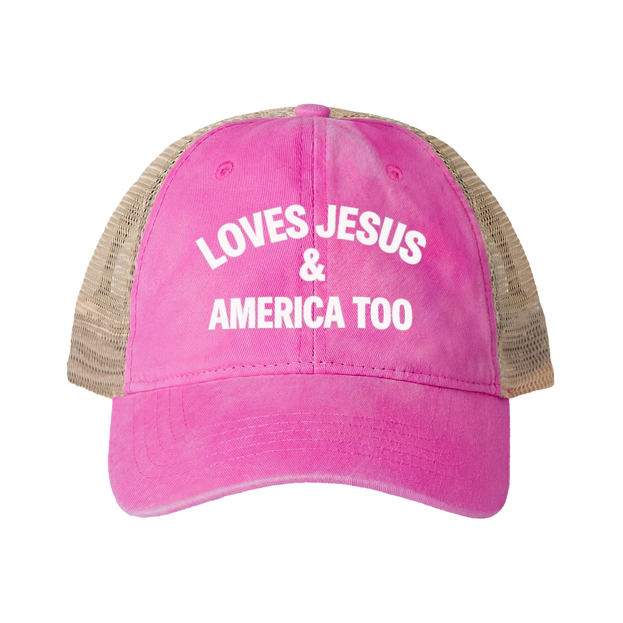 Loves Jesus & America Too Trucker Hat