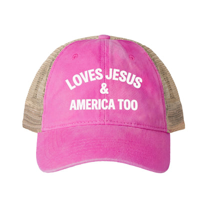 Loves Jesus & America Too Trucker Hat