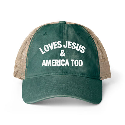 Loves Jesus & America Too Trucker Hat