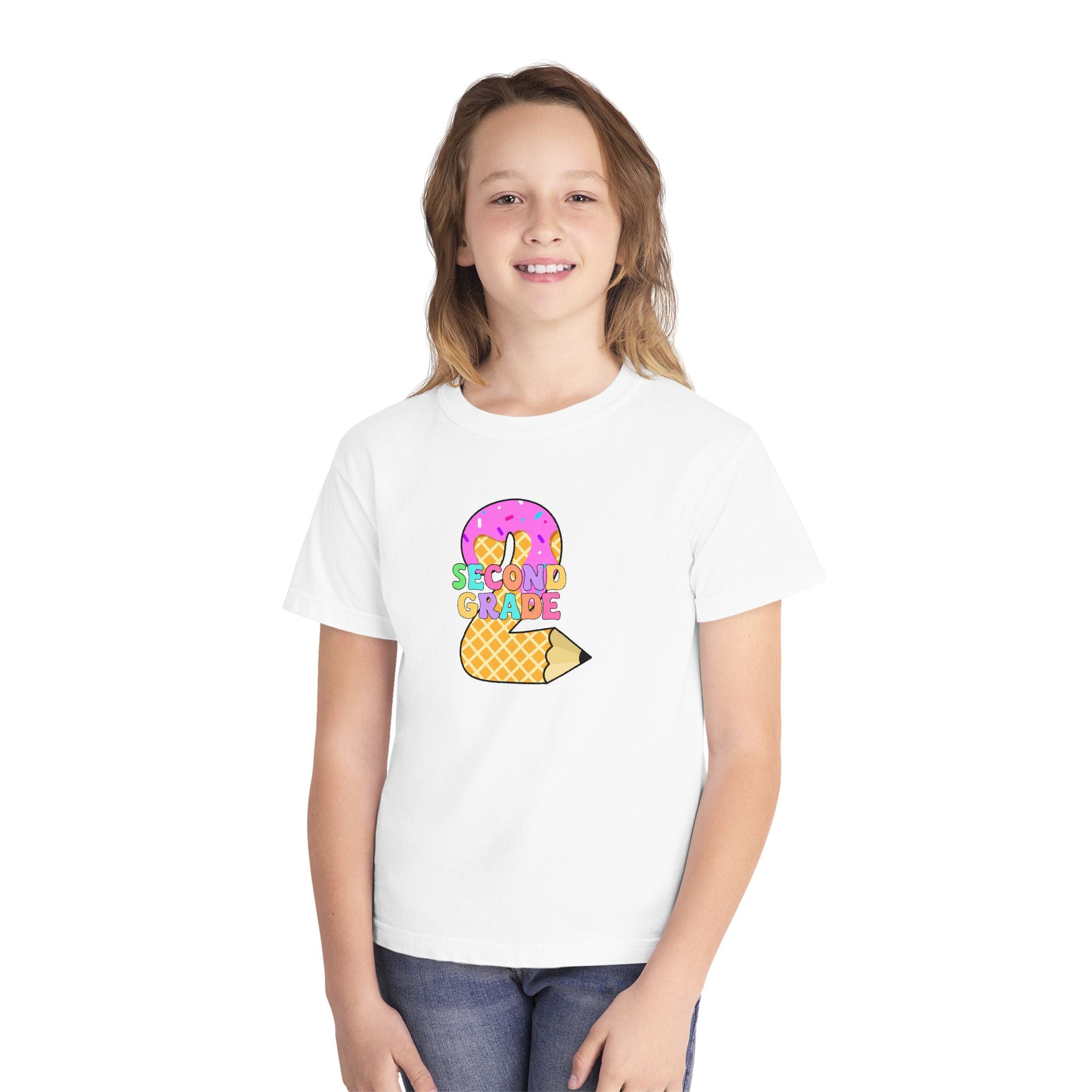 Second Grade Ice Cream Pencil Youth Tee