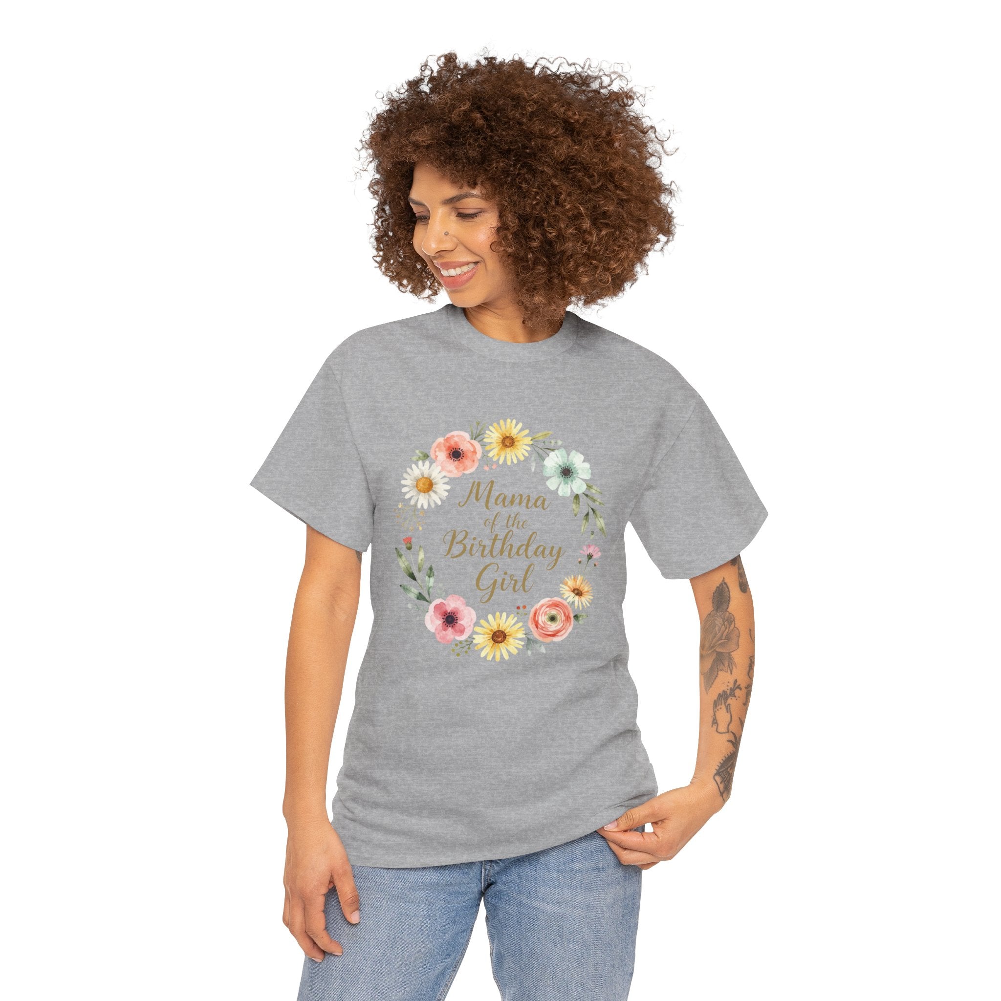 Mama of the Birthday Girl Tee | Floral Wreath, Mom Shirt, Birthday Party Shirt
