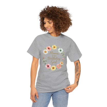 Mama of the Birthday Girl Tee | Floral Wreath, Mom Shirt, Birthday Party Shirt