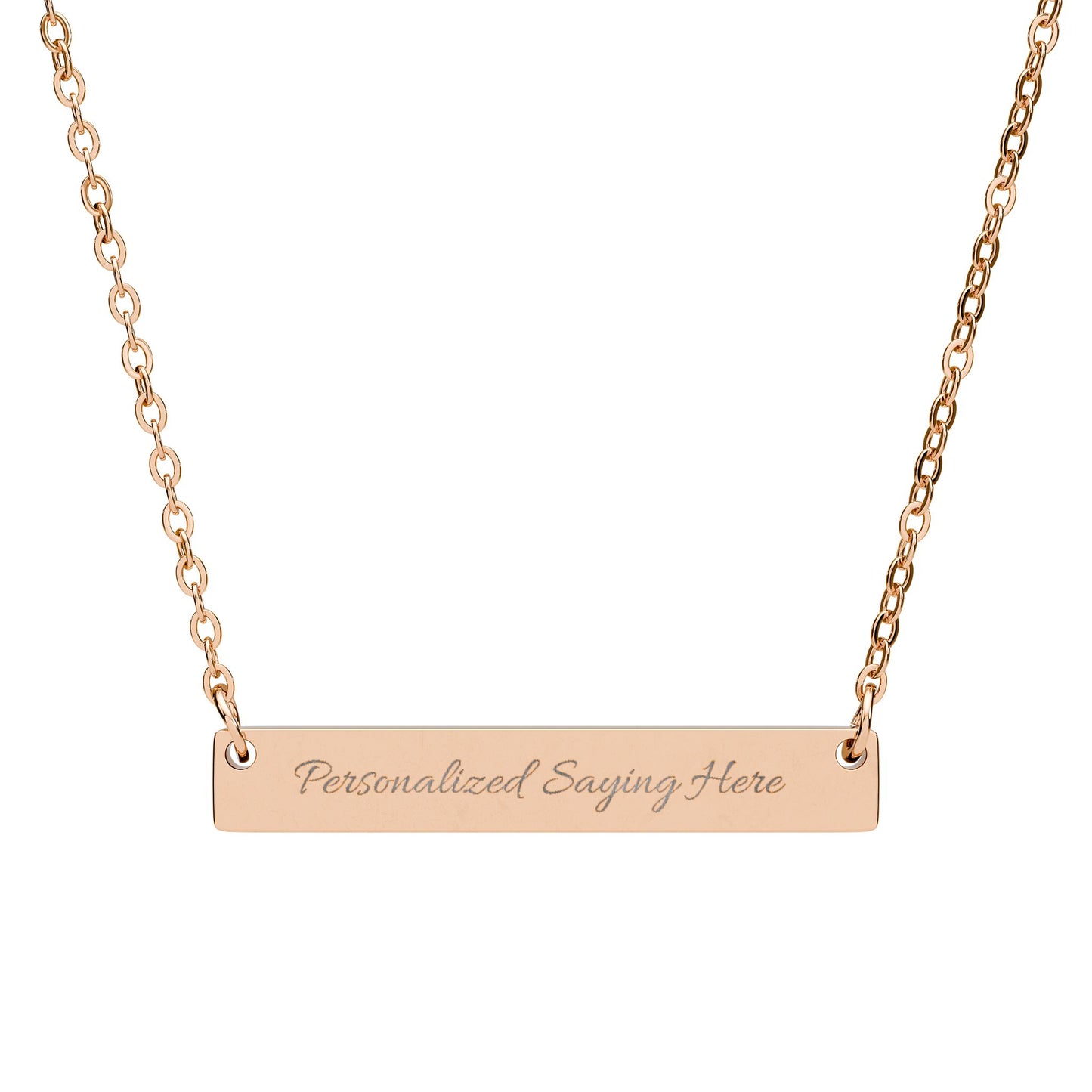 Personalized Bar Necklace, Custom Engraved Name Necklace, Minimalist Horizontal Bar Jewelry, Gift for Mom, Girlfriend, Custom Text Necklace