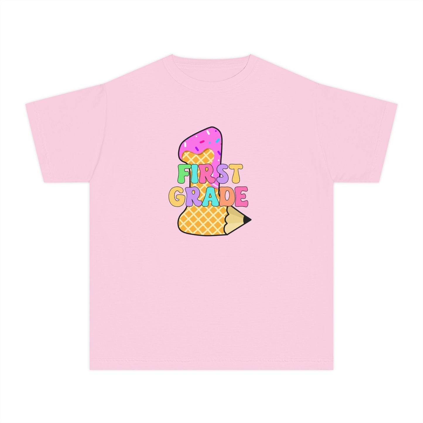 First Grade Ice Cream Pencil Youth Tee