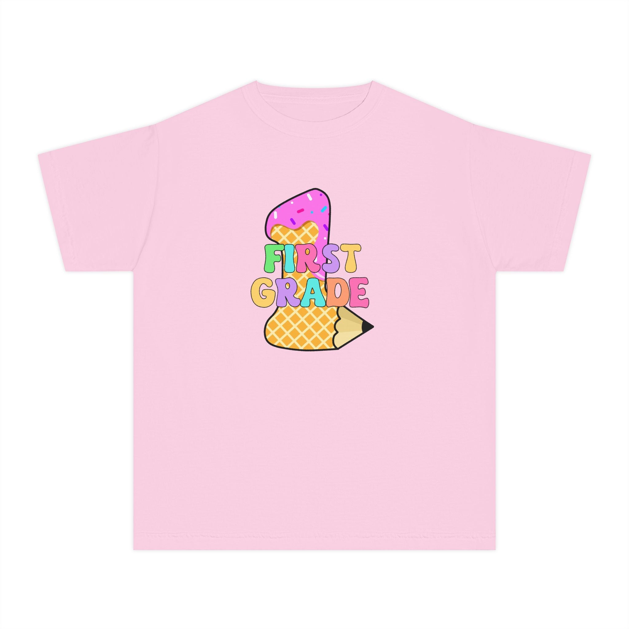 First Grade Ice Cream Pencil Youth Tee