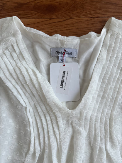 NWT Perfectly Priscilla White Swiss Dot Shift Dress | XL