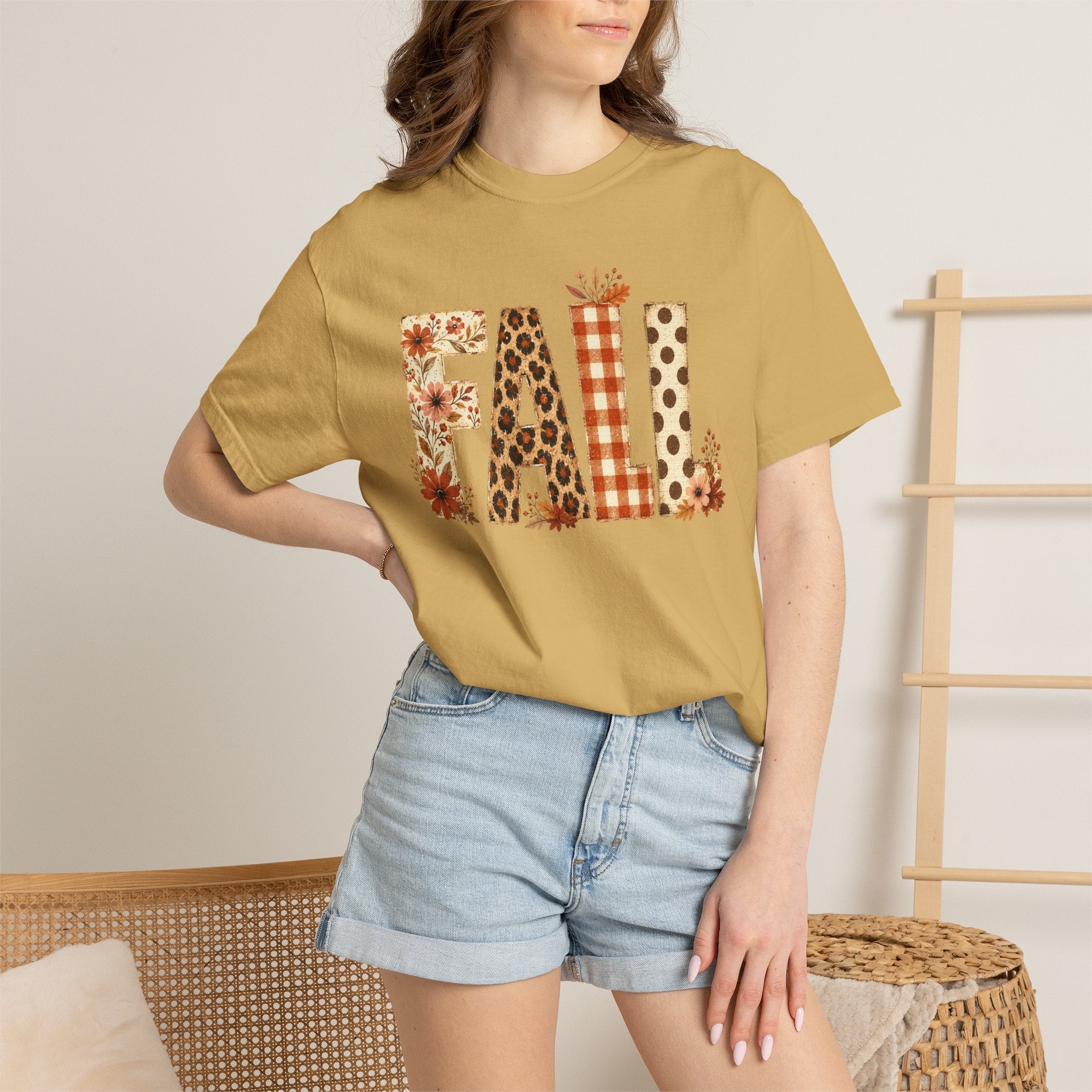 Fall Floral Leopard Graphic T-Shirt