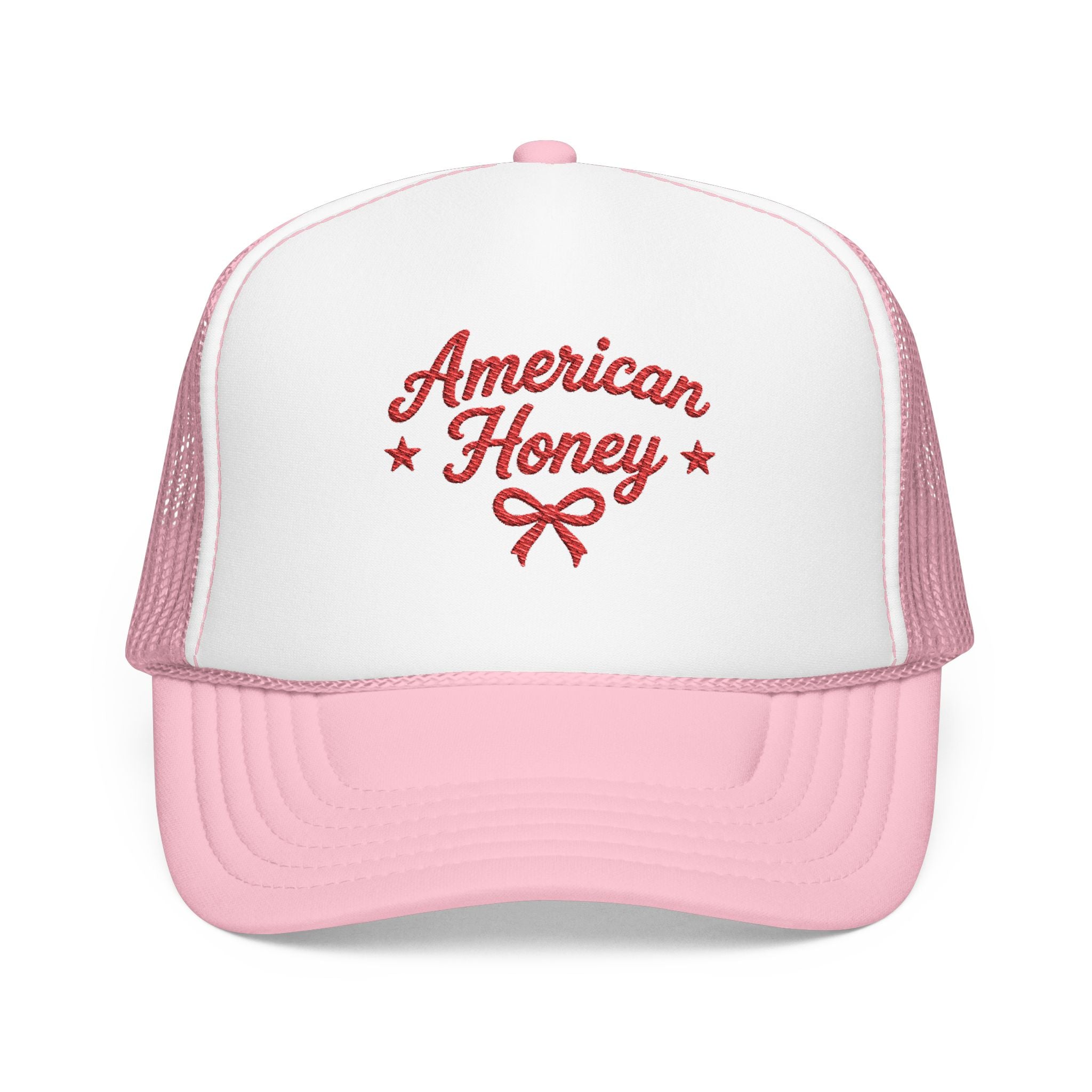 American Honey Embroidered Trucker Hat | Cute Patriotic Boutique Hat