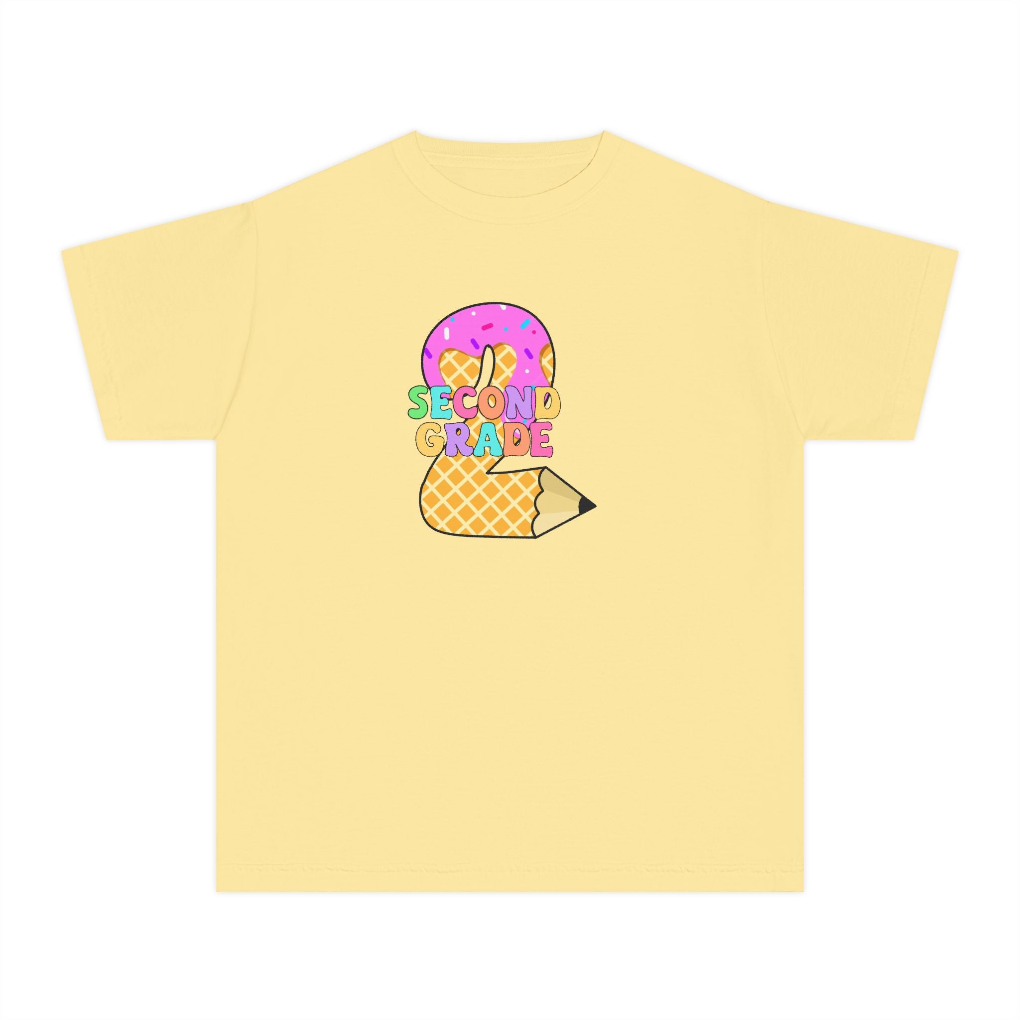 Second Grade Ice Cream Pencil Youth Tee