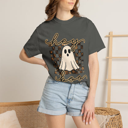 Hey Boo Checkered Tee