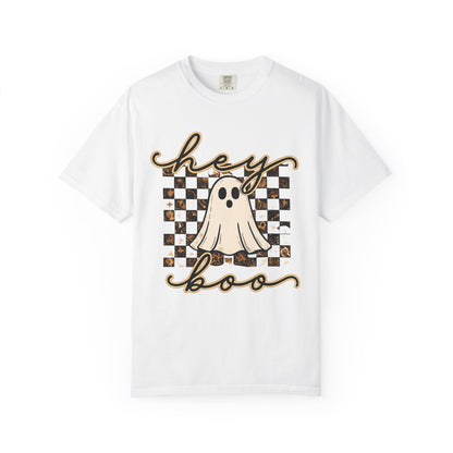 Hey Boo Checkered Tee