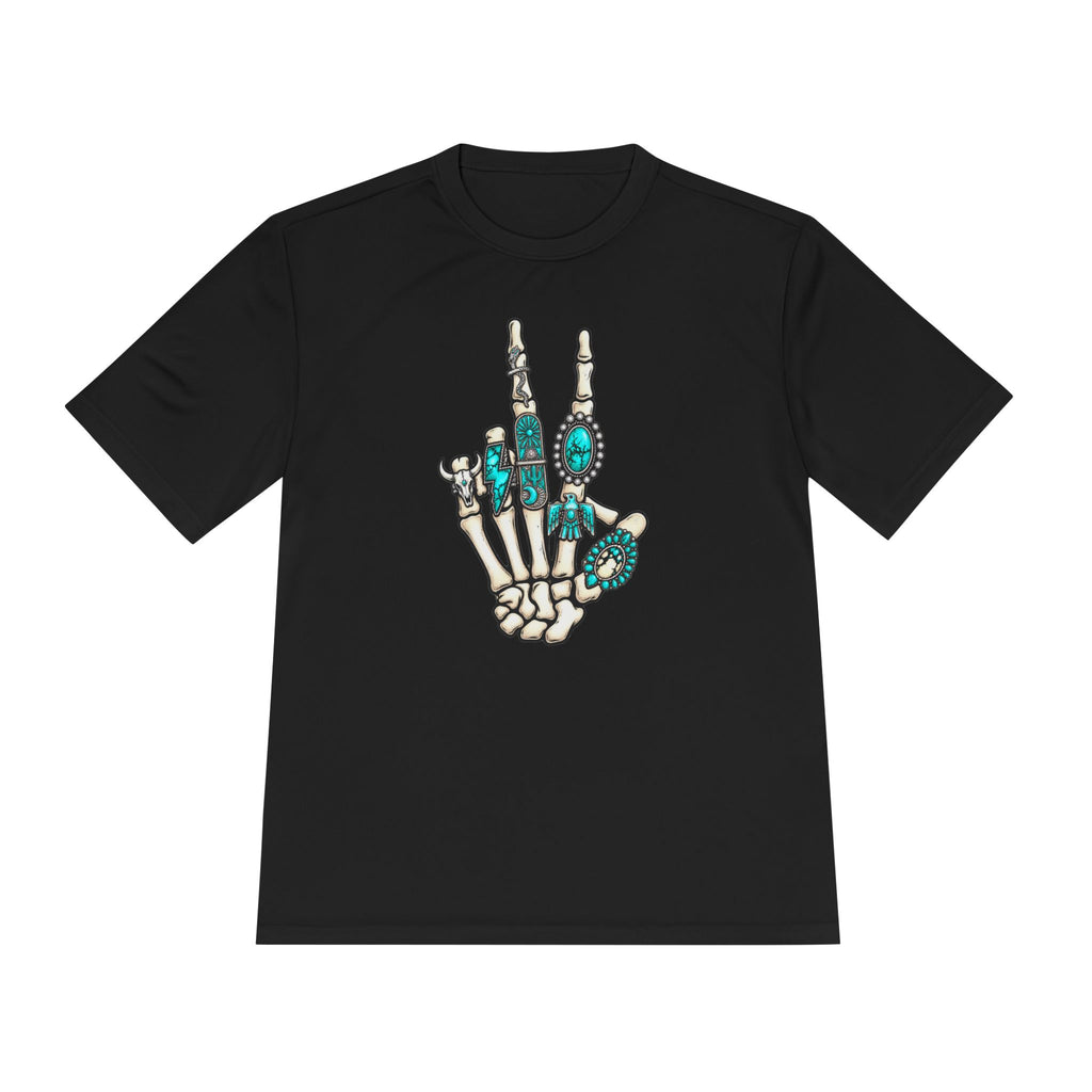 Turquoise Western Skeleton Hand Tee