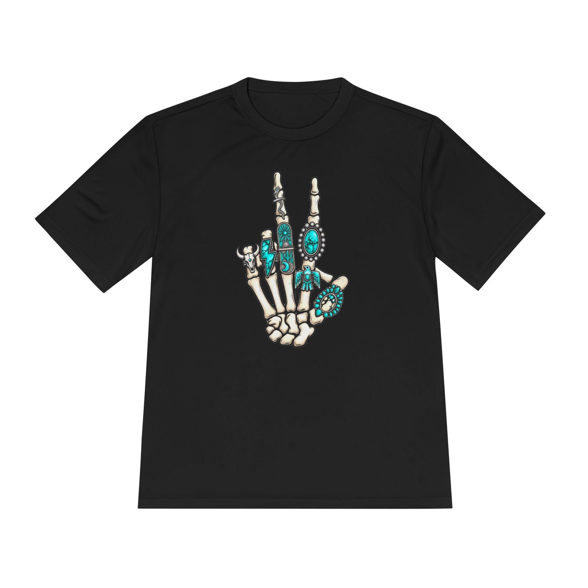 Turquoise Western Skeleton Hand Tee