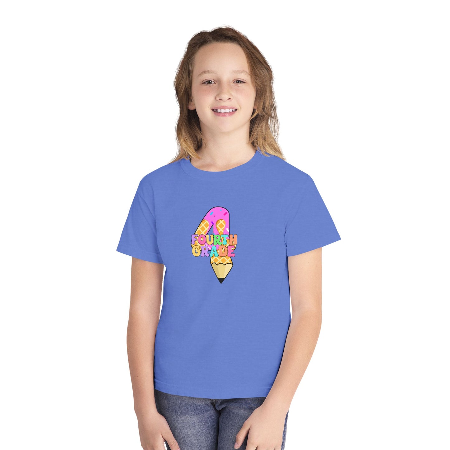 Fourth Grade Ice Cream Pencil Youth Tee