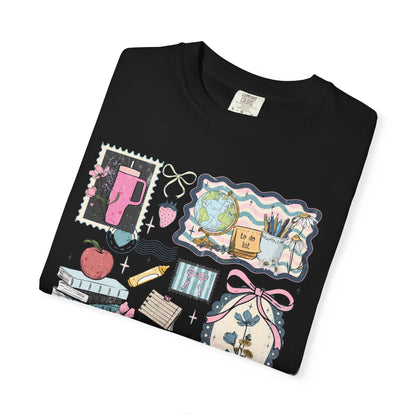 Teacher Graphic T-Shirt — Cute Classroom Icons: Teach, ABC, Apple, Books