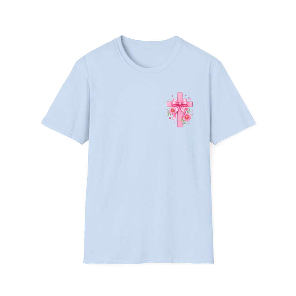God Is In The Details Tee | Coquette Christian Shirt | Girly Faith Graphic Tee | Pink Bow Cross Shirt | Trendy Boutique Top
